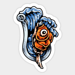 Fish Hook And Fish Head Sticker